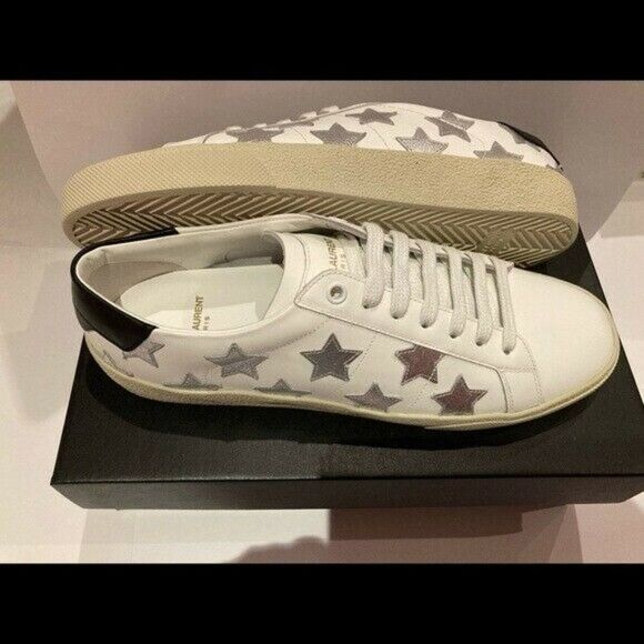 Saint Laurent YSL Silver Star Sneaker SIZE38 +/ US8.5 NEW IN BOX - Picture 5 of 13